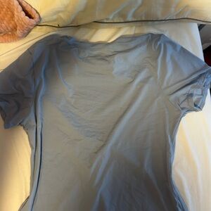 Woman Blue Short Sleeve Shirt Baby Tee soft,breathable,comfy shirt! Medium/Large